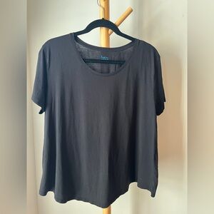 Boden Scoop Neck T Shirt Black Short Sleeve Top Women’s Size 16 Capsule